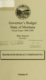 Governor's budget fiscal years 1998-1999_cover