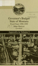 Governor's budget fiscal years 1998-1999_cover