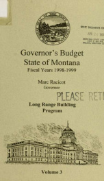 Governor's budget fiscal years 1998-1999_cover