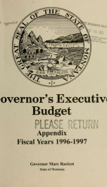 Governor's executive budget_cover