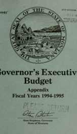 Governor's executive budget_cover