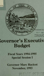 Governor's executive budget_cover