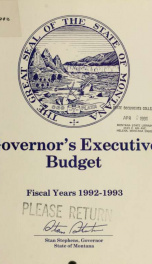 Governor's executive budget_cover