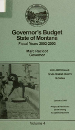 Governor's budget fiscal years 2002-2003_cover