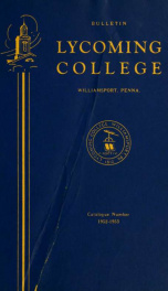 Bulletin, Lycoming College_cover
