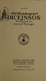 Bulletin Williamsport Dickinson Seminary and Junior College_cover