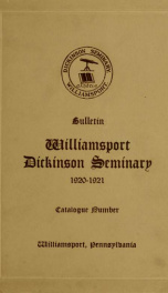 Bulletin Williamsport Dickinson Seminary and Junior College_cover