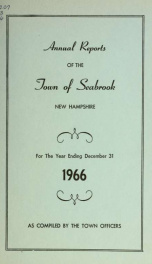 Annual reports of the Town of Seabrook, New Hampshire_cover