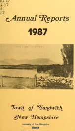 Annual reports Town of Sandwich, New Hampshire_cover