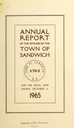 Annual reports Town of Sandwich, New Hampshire_cover