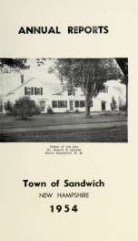 Annual reports Town of Sandwich, New Hampshire_cover