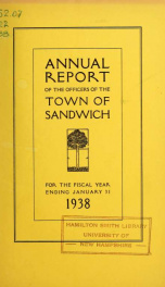 Annual reports Town of Sandwich, New Hampshire_cover