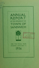 Annual reports Town of Sandwich, New Hampshire_cover