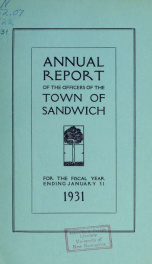 Annual reports Town of Sandwich, New Hampshire_cover