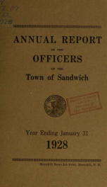 Annual reports Town of Sandwich, New Hampshire_cover