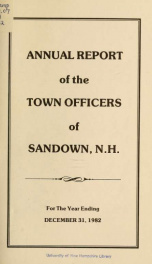 Annual reports for the Town of Sandown, New Hampshire_cover