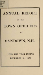 Annual reports for the Town of Sandown, New Hampshire_cover