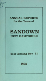 Annual reports for the Town of Sandown, New Hampshire_cover