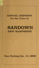 Annual reports for the Town of Sandown, New Hampshire_cover