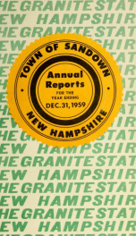 Annual reports for the Town of Sandown, New Hampshire_cover