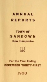 Annual reports for the Town of Sandown, New Hampshire_cover