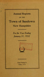 Annual reports for the Town of Sandown, New Hampshire_cover