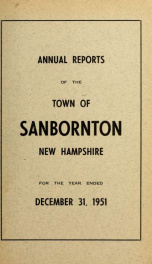 Annual report of the Town of Sanbornton, New Hampshire_cover