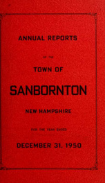 Annual report of the Town of Sanbornton, New Hampshire_cover