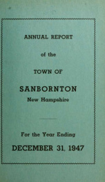 Annual report of the Town of Sanbornton, New Hampshire_cover