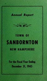 Annual report of the Town of Sanbornton, New Hampshire_cover