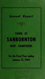 Annual report of the Town of Sanbornton, New Hampshire_cover