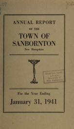 Annual report of the Town of Sanbornton, New Hampshire_cover