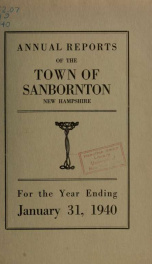 Annual report of the Town of Sanbornton, New Hampshire_cover