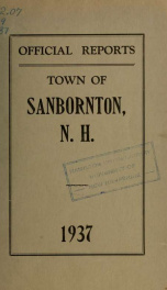 Annual report of the Town of Sanbornton, New Hampshire_cover