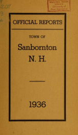 Annual report of the Town of Sanbornton, New Hampshire_cover