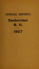 Annual report of the Town of Sanbornton, New Hampshire_cover