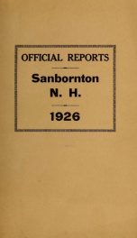 Annual report of the Town of Sanbornton, New Hampshire_cover