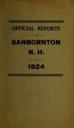 Annual report of the Town of Sanbornton, New Hampshire_cover