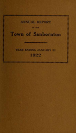 Annual report of the Town of Sanbornton, New Hampshire_cover