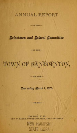 Annual report of the Town of Sanbornton, New Hampshire_cover