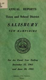 Town of Salisbury, New Hampshire annual report_cover