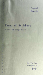 Town of Salisbury, New Hampshire annual report_cover