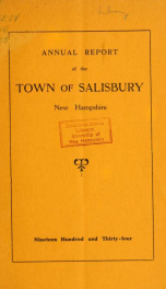 Town of Salisbury, New Hampshire annual report_cover