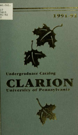 Clarion University of Pennsylvania. Clarion, Pennsylvania. Catalog Issue 1991-92._cover