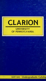 Clarion University of Pennsylvania. Clarion, Pennsylvania. Catalog Issue 1986-87._cover