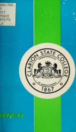 Clarion State College. Clarion, Pennsylvania. Catalogue Issue 1970-1971._cover