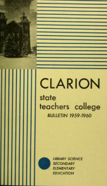 State Teachers College. Clarion, Pennsylvania. The Catalogue Number 1959-60._cover