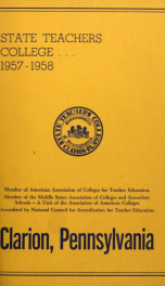 State Teachers College. Clarion, Pennsylvania. The Catalogue Number 1957-58._cover