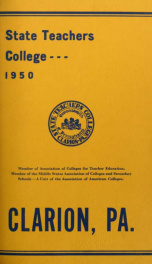 State Teachers College. Clarion, Pennsylvania. The Catalogue Number 1950-51._cover