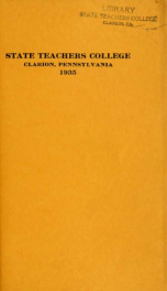 State Teachers College.  Clarion, Pennsylvania.  The Catalogue Number 1935-1936._cover